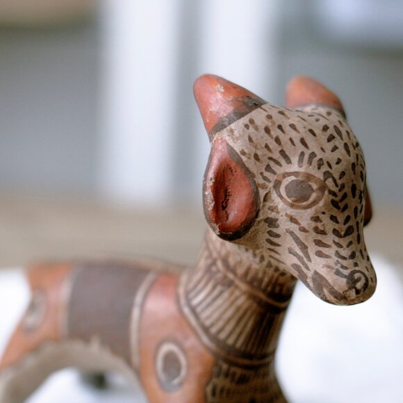 Vintage Pre-Columbian Reproduction Mexican Folk Art Clay Animal Figurine - Picture 3 of 5